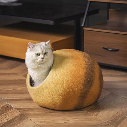 Cat Cave Bed -Handmade Wool Cat Bed Cave, Cat Bed Cat House, Felt Cat Caves for Indoor Cats and Kittens in Saudi Arabia