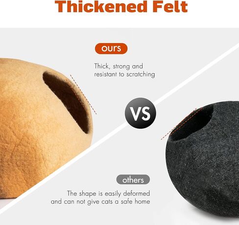 Cat Cave Bed -Handmade Wool Cat Bed Cave, Cat Bed Cat House, Felt Cat Caves for Indoor Cats and Kittens in Saudi Arabia