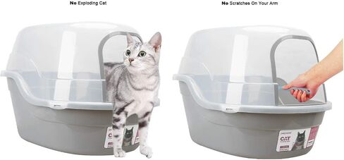 Jumbo Hooded Cat Litter Box, Extra Large, Light Blue in Saudi Arabia