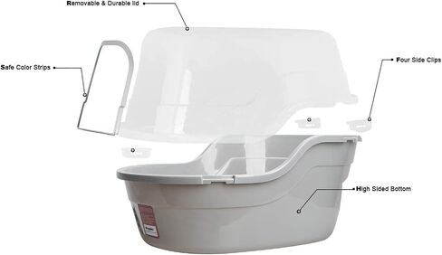 Jumbo Hooded Cat Litter Box, Extra Large, Light Blue in Saudi Arabia