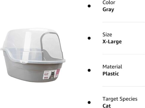 Jumbo Hooded Cat Litter Box, Extra Large, Light Blue in Saudi Arabia