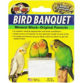 Zoo Med Bird Banquet Mineral Block - Original Seed Formula Small - 1 Block - 1 oz - Pack of 4 in Saudi Arabia