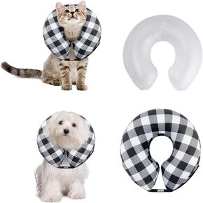 مخروط الكلب القابل للنفخ من CuteBone مع أغطية صوف ناعمة قابلة للإزالة للكلاب الصغيرة/المتوسطة/الكبيرة والقطط طوق على شكل كعكة على شكل كعكة بعد الجراحة GWB05L in Kuwait