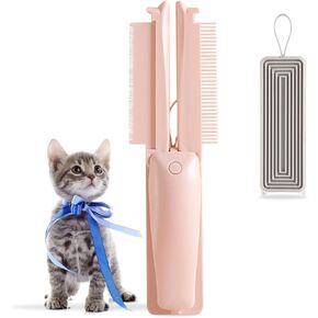مشط القطط 3 في 1 من مولي باوز لشعر القطط الداخلي غير اللامع، مشط الحيوانات الأليفة للتزيين، أداة فرشاة للكلاب ذات أسنان مستديرة مسطحة لإزالة التشابك، إزالة التشابك، إزالة المعطف السفلي، مزيل فراء الحيوانات الأليفة لملابس أريكة الأثاث in Kuwait