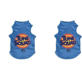 قميص بدون أكمام للكلاب من لوني تونز Space Jam 2 Tune Squad، مقاس XL للكلاب | قميص لوني تونز سبيس جام جيرسي، قميص شبكي أزرق للكلاب الكبيرة من فيلم سبيس جام in Kuwait