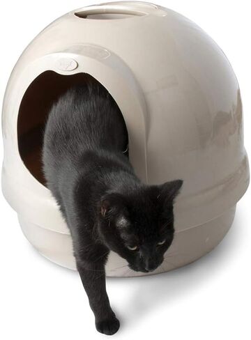 Petmate Booda Clean Step Cat Litter Box Dome (Made in the USA with 95% Recycled Materials)- Pearl White, Made in USA in Kuwait