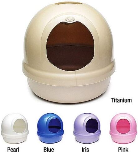 Petmate Booda Clean Step Cat Litter Box Dome (Made in the USA with 95% Recycled Materials)- Pearl White, Made in USA in Kuwait