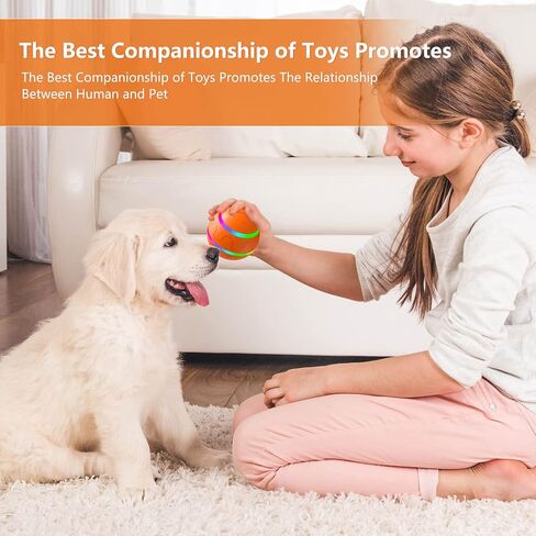 Interactive Dog Ball Toy, Smart Tennis Pets Chew Toys, Electric Launcher Durable Automatic Rolling Balls for Dogs, Cat, Bouncing Busy Ball for Small&Large Pet (Orange Automatic) in Saudi Arabia
