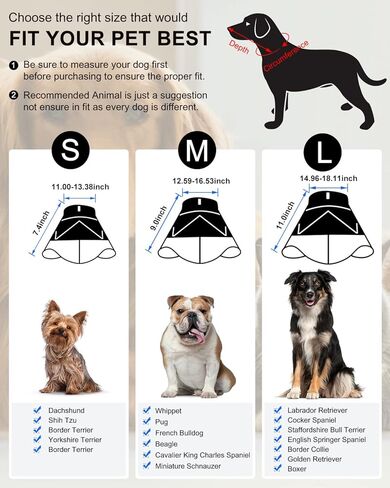 طوق مخروطي للكلاب بعد الجراحة، مخروط ناعم لتعافي الكلاب، مخاريط للكلاب قابلة للتنفس للكلاب الصغيرة الكبيرة والمتوسطة، طوق تعافي الكلاب قابل للتعديل للحيوانات الأليفة، طوق إلكتروني آمن لشفاء الجروح  (كبير) in Kuwait