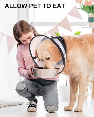 طوق مخروطي للكلاب بعد الجراحة، مخروط ناعم لتعافي الكلاب، مخاريط للكلاب قابلة للتنفس للكلاب الصغيرة الكبيرة والمتوسطة، طوق تعافي الكلاب قابل للتعديل للحيوانات الأليفة، طوق إلكتروني آمن لشفاء الجروح  (كبير) in Kuwait