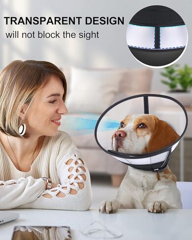 طوق مخروطي للكلاب بعد الجراحة، مخروط ناعم لتعافي الكلاب، مخاريط للكلاب قابلة للتنفس للكلاب الصغيرة الكبيرة والمتوسطة، طوق تعافي الكلاب قابل للتعديل للحيوانات الأليفة، طوق إلكتروني آمن لشفاء الجروح  (كبير) in Kuwait