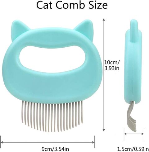 Luckgy 3 Pcs Cat Dog Comb Pet Hair Grooming Massage Comb, Cat Dog Hair Shedding Brush Pet Shell Comb for Removing Matted Tangled Fur and Loose Hair (Blue,Green, Pink) in Saudi Arabia