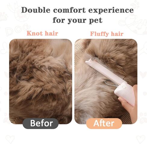 مشط القطط 3 في 1 من مولي باوز لشعر القطط الداخلي غير اللامع، مشط الحيوانات الأليفة للتزيين، أداة فرشاة للكلاب ذات أسنان مستديرة مسطحة لإزالة التشابك، إزالة التشابك، إزالة المعطف السفلي، مزيل فراء الحيوانات الأليفة لملابس أريكة الأثاث in Kuwait