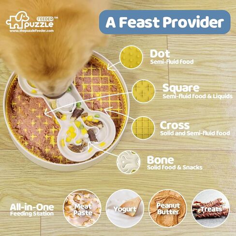 Dog Bowls for Small Dogs,Slow Feeder Dog Bowls for Dry, Wet and Raw Food, Dog Puzzle Feeder with Slow Feeder Insert, Puppy Bowls 7.5 Inch, Green in Saudi Arabia