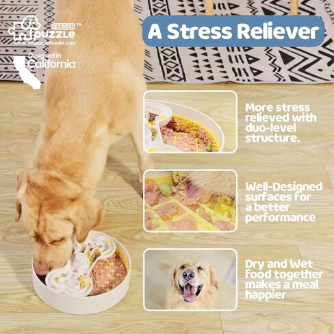 Dog Bowls for Small Dogs,Slow Feeder Dog Bowls for Dry, Wet and Raw Food, Dog Puzzle Feeder with Slow Feeder Insert, Puppy Bowls 7.5 Inch, Green in Saudi Arabia