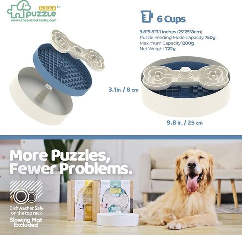 Dog Bowls for Small Dogs,Slow Feeder Dog Bowls for Dry, Wet and Raw Food, Dog Puzzle Feeder with Slow Feeder Insert, Puppy Bowls 7.5 Inch, Green in Saudi Arabia