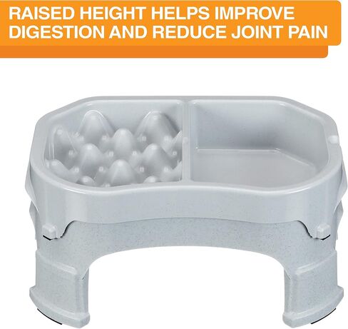 Neater Pet Brands – Neater Raised Slow Feeder Dog Bowl – Elevated and Adjustable Food Height - (2.5 Cup, Aquamarine) in Saudi Arabia