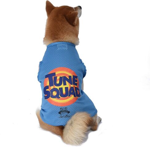 قميص بدون أكمام للكلاب من لوني تونز Space Jam 2 Tune Squad، مقاس XL للكلاب | قميص لوني تونز سبيس جام جيرسي، قميص شبكي أزرق للكلاب الكبيرة من فيلم سبيس جام in Kuwait