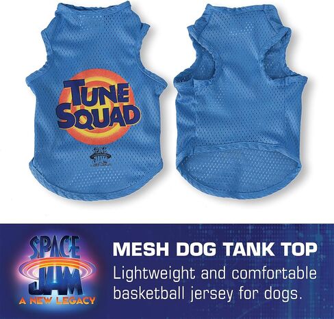 Looney Tunes Space Jam 2 Tune Squad Dog Tank Top, Large Dog Shirt | Looney Tunes Space Jam Jersey, Mesh Blue Dog Shirt for Large Dogs from Space Jam Movie (Pack of 2) in Saudi Arabia