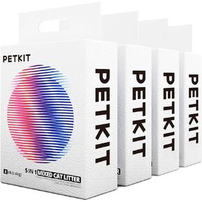 PETKIT Mixed Cat Litter Fast Clumping, Flushable, Ultra Absorbent, 100% Natural Ingredients Litter, Water Dissolvable, Really Dust-Free, Low Tracking Bentonite Tofu Litter (7.9lb×2 Bags) in Saudi Arabia