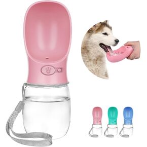 Dog Water Bottle Portable, Leak Proof & Lightweigh Water Bottles for Dogs, Dog Travel Water Bottle with Dog Bowl, Dog Travel Accessories & Dog Walking Accessories,(12oz, Blue)