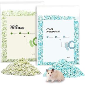 BNOSDM Hamster Paper Pellets Bedding 4.4LB Rabbit Litter Pellets Odor Control Paper Bedding for Small Animals Syrian Dwarf Hamsters Guinea Pigs Gerbils Mice (Maca Blue + Olive Green) in Saudi Arabia