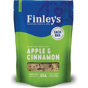 Finley's Apple Cinnamon Dog Biscuits Treats for Dogs Made in USA | Natural Apple Cinnamon Dog Treat | Wheat Free Dog Treats | Healthy Dog Treat Bags (12 oz)
