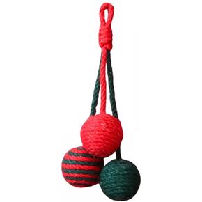 MiOYOOW Cat Toy Sisal Ball, Tricolor Hanging Cat Balls Handmade Cat Scratcher Ball Interactive Toy for Indoor Cats Kittens in Saudi Arabia