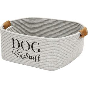 Square Dog toy basket storage Cotton Rope Storage Basket Pet/Pet Toy And Accessory Storage Bin Doy Toy Box-Beige in Saudi Arabia