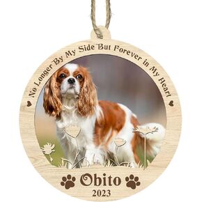 Personalized with English Toy Spaniels Dog Photo, Name and Date, Pet Memorial Suncatcher, No Longer by My Side, Forever in My Heart, Loss of Pet Sympathy Gift for Pet Lovers in Saudi Arabia