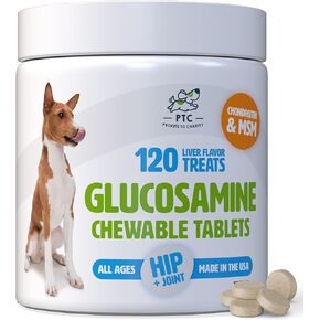 Glucosamine for Dogs with Chondroitin and MSM -Hip and Joint Supplement for Dog Mobility Support and Arthritis Pain Relief -120 Chewable Tablet Treats in Saudi Arabia