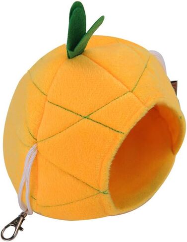 denzus 2 حزمة منزل سرير الهامستر، أرجوحة الفئران لطيف، الشتاء الدافئ الصوف الحيوانات الصغيرة قفص عش للطيور / الماوس / خنزير غينيا الصغيرة / بطة صغيرة، الحيوانات الأليفة النوم الملحقات (الأناناس) in Kuwait