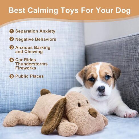 Puppy Heartbeat Toy Heartbeat Stuffed Animal for Dogs, Dog Heartbeat Toy for Puppy Sleep Aid Crate Training Calming, Puppy Comfort Toy for Dog Anxiety Relief in Saudi Arabia