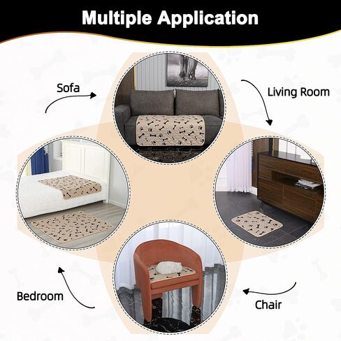 CHHKON Pet Pee Pads for Small Dogs Training Washable Puppy Pad Non Slip Reusable Waterproof Dog Crate Pad Pet Rugs in Kuwait