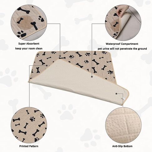 CHHKON Pet Pee Pads for Small Dogs Training Washable Puppy Pad Non Slip Reusable Waterproof Dog Crate Pad Pet Rugs in Kuwait