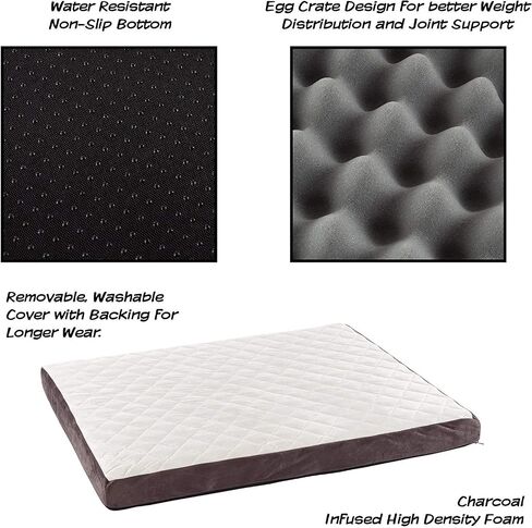 PETMAKER Dog Bed Collection– Charcoal Infused Egg Crate Style Foam Pet Bed with a Plush Cover – 26x19 Dog Bed for Small Dogs up to 35lbs (Brown) in Saudi Arabia
