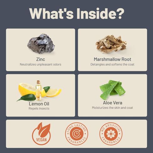 Dog Waterless Shampoo - No Rinse Dry Shampoo with Odor Control Technology - 8.8 Fl Oz Made in The US with Natural Ingredients - Easy to Apply Foam Dry Shampoo - Waterless Dog Shampoo with Aloe Vera in Kuwait