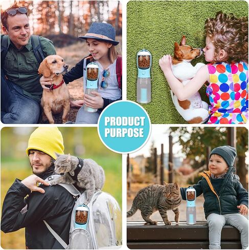 iWanGa 3 in1 Dog Outdoor Water Bottle,Portable Pet Water Bottle with Food Container, Leak Proof Dog Travel Water Bottle,Dog Poop Bags,Dog Water Dispenser for Outdoor Walking,Hiking,Travel. in Saudi Arabia
