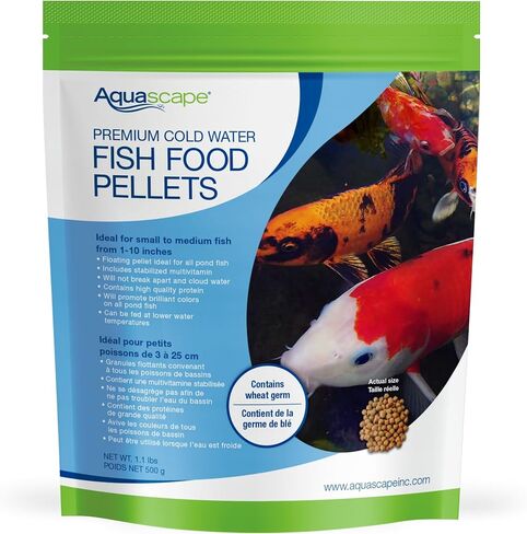 Aquascape 81004 Premium Cold Water Fish Food Pellets for Large Pond Fish, Large Pellet, 44 Pounds in Saudi Arabia