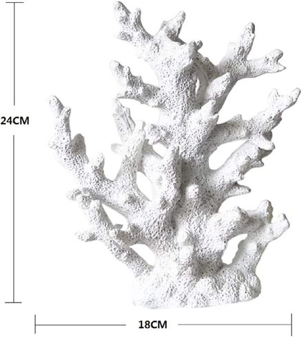 zmgmsmh الشعاب المرجانية الاصطناعية الديكور الحرفية الراتنج المرجانية زخرفة تحت الماء نباتات حوض السمك المرجانية الديكور خزان الزينة - الأبيض in Kuwait