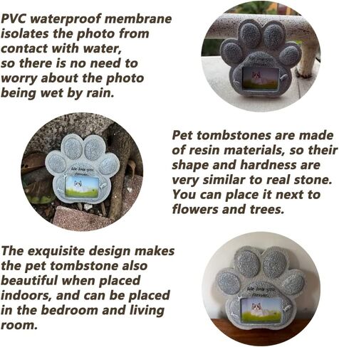 PESSILIN Cat Memorial Stones, Pet Tombstone for Cat, cat Memorial Gifts for Loss of cat, Loss of cat Sympathy Gift, Indoor Outdoor Headstones for Grave Loss of Pet's Spiritual Resting Place in Saudi Arabia
