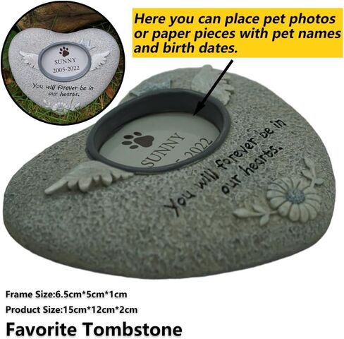 PESSILIN Cat Memorial Stones, Pet Tombstone for Cat, cat Memorial Gifts for Loss of cat, Loss of cat Sympathy Gift, Indoor Outdoor Headstones for Grave Loss of Pet's Spiritual Resting Place in Saudi Arabia