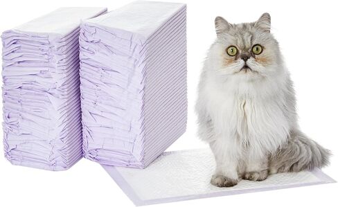 Amazon Basics Cat Pad Refills for Litter Box, Unscented, 60 Count (Pack of 1), Purple in Saudi Arabia