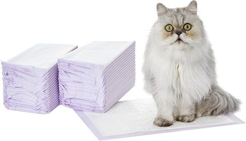 Amazon Basics Cat Pad Refills for Litter Box, Unscented, 60 Count (Pack of 1), Purple in Saudi Arabia