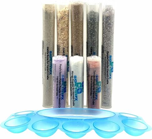 عبوات طعام Cholla Queen Hermit Crab Food - أنابيب طعام Pour N' Go - BioactiveFX (8 عبوات مع صينية) in Kuwait