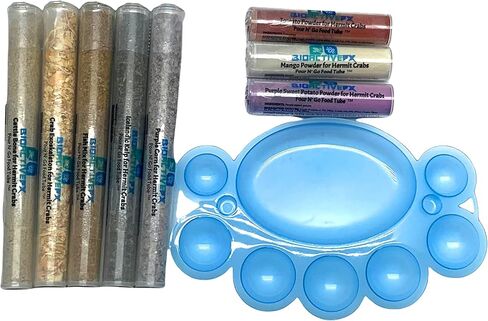 عبوات طعام Cholla Queen Hermit Crab Food - أنابيب طعام Pour N' Go - BioactiveFX (8 عبوات مع صينية) in Kuwait