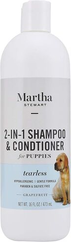 Martha Stewart for Pets 2-in-1 Puppy Shampoo with Grapefruit | Tearless Dog Shampoo and Conditioner, Safe for All Dogs and Puppies, 16 Ounce Bottle Dog Wash in Saudi Arabia