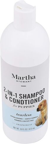 Martha Stewart for Pets 2-in-1 Puppy Shampoo with Grapefruit | Tearless Dog Shampoo and Conditioner, Safe for All Dogs and Puppies, 16 Ounce Bottle Dog Wash in Saudi Arabia