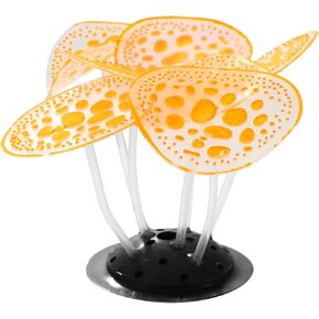 VOCOSTE Aquarium Simulation Coral, Silicone Fluorescent Coral Glow Ornaments Fish Tank Landscape Decoration, 2.36"x3.15" Blue