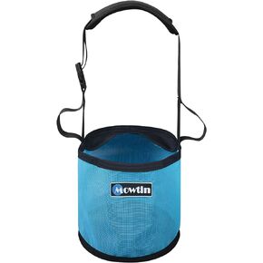 Horse Feed Bag Heavy Duty Textilene Mesh Feed Rite Bag with Adjustable Strap and Comfortable Neck Pad,Reinforced Bottom Stitching,Quick Clip Buckle and Spill-Proof Grain Feed Bag (S, Blue)